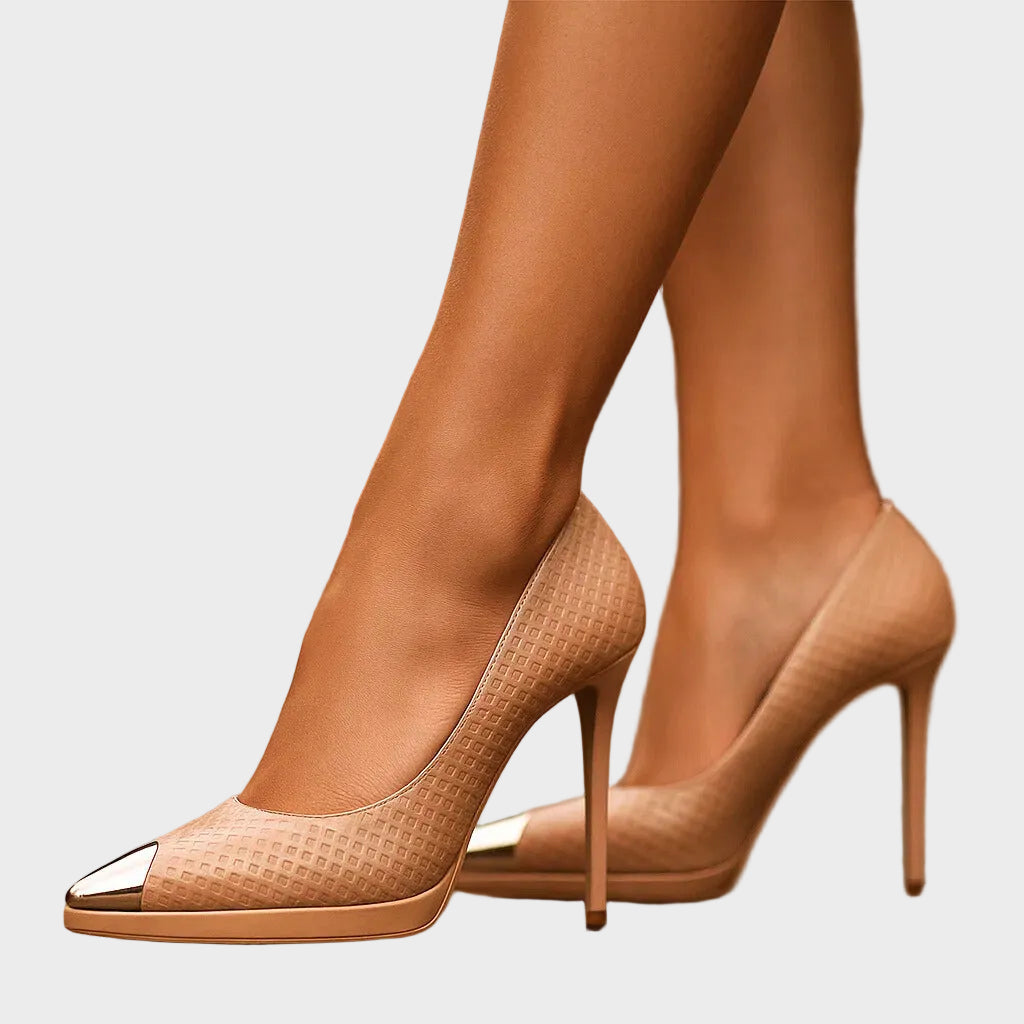 Damen-Pumps Aveline mit goldener Spitze und hohem Absatz – Ansicht 9