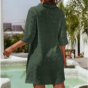 Brigitte | Oversize-Hemd mit Halbzipper und Seitenschlitz