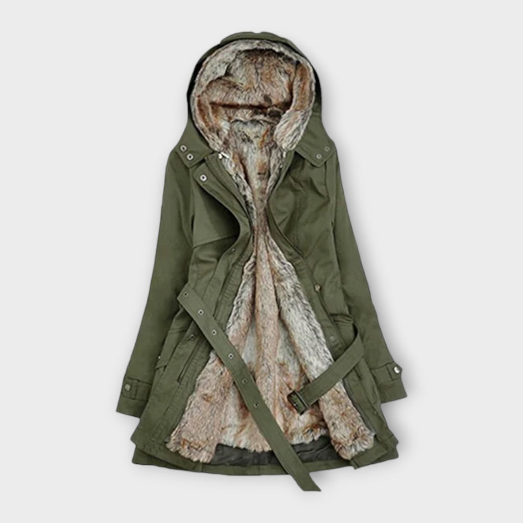 Mikash - Wollmantel mit floralem Futter