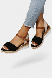 Damen-Plateausandalen Loura mit Schleife und Seilsohle – Ansicht 3