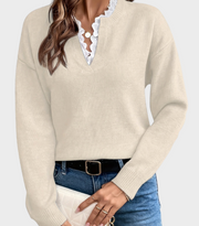 Damen-Pullover Yasmine mit Spitze und offenem Halsausschnitt – Ansicht 5