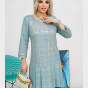 Jennie – Plisseekleid mit Karomuster in A-Linie – Ansicht 2