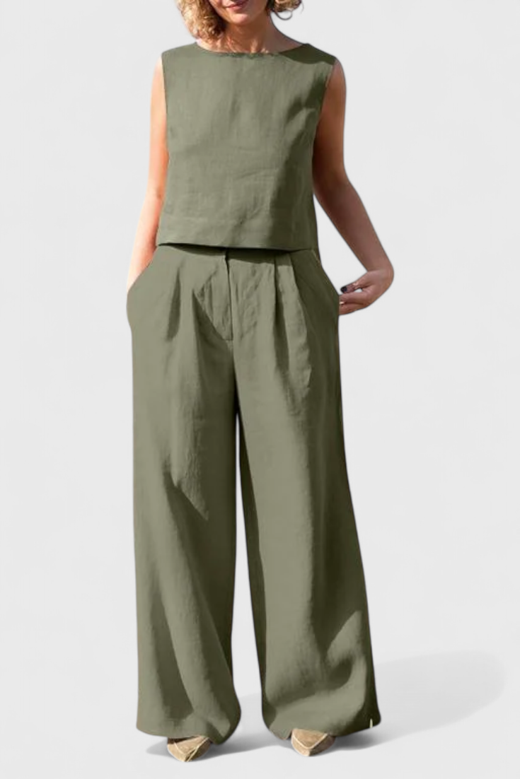 Ärmelloses Vintage-Sommer-Set Yvanne für Damen – Ansicht 11