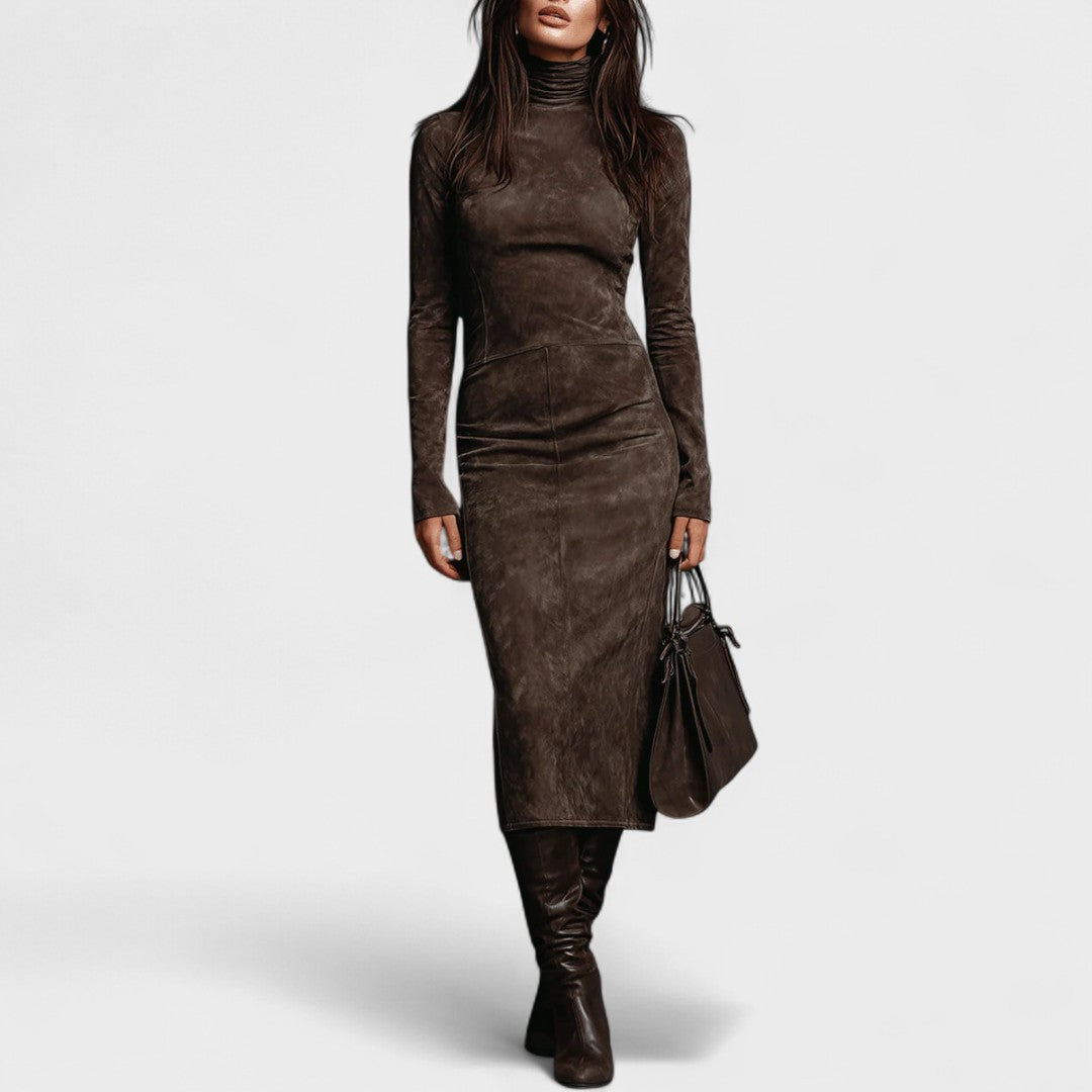 Arvielle – Elegantes Damenkleid im Wildleder-Stil