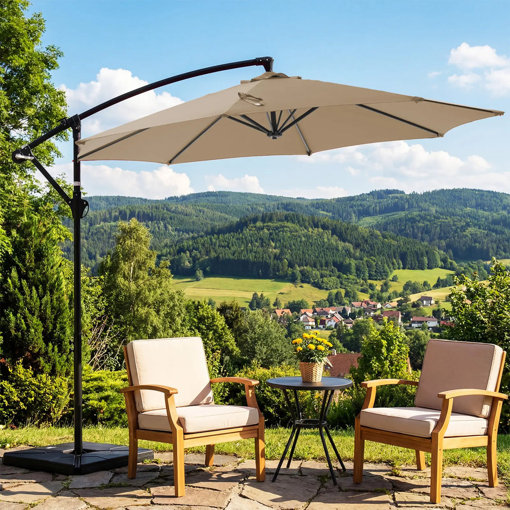Sonnenschirm mit 3 m langer Stange und Ständer