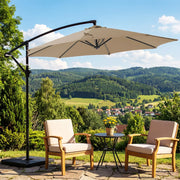 Versetzter Sonnenschirm mit drei Meter langem Schirmdach und Ständer – Ansicht 7
