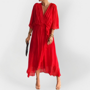 Monika – Luftiges Chiffonkleid für Damen mit V-Ausschnitt – Ansicht 8