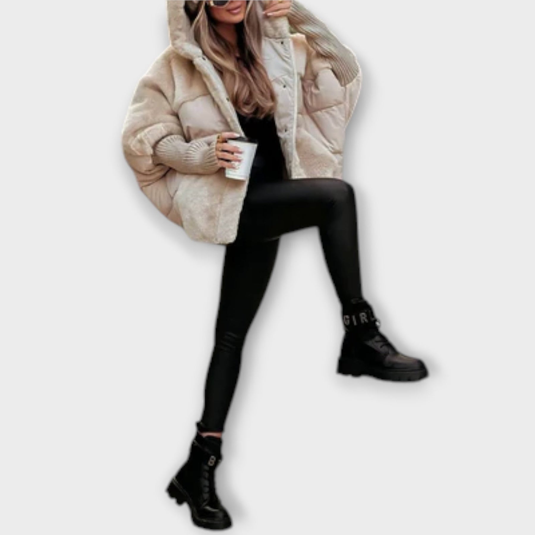 Elegante Damen-Daunenjacke Ava mit Kapuze – Ansicht 10