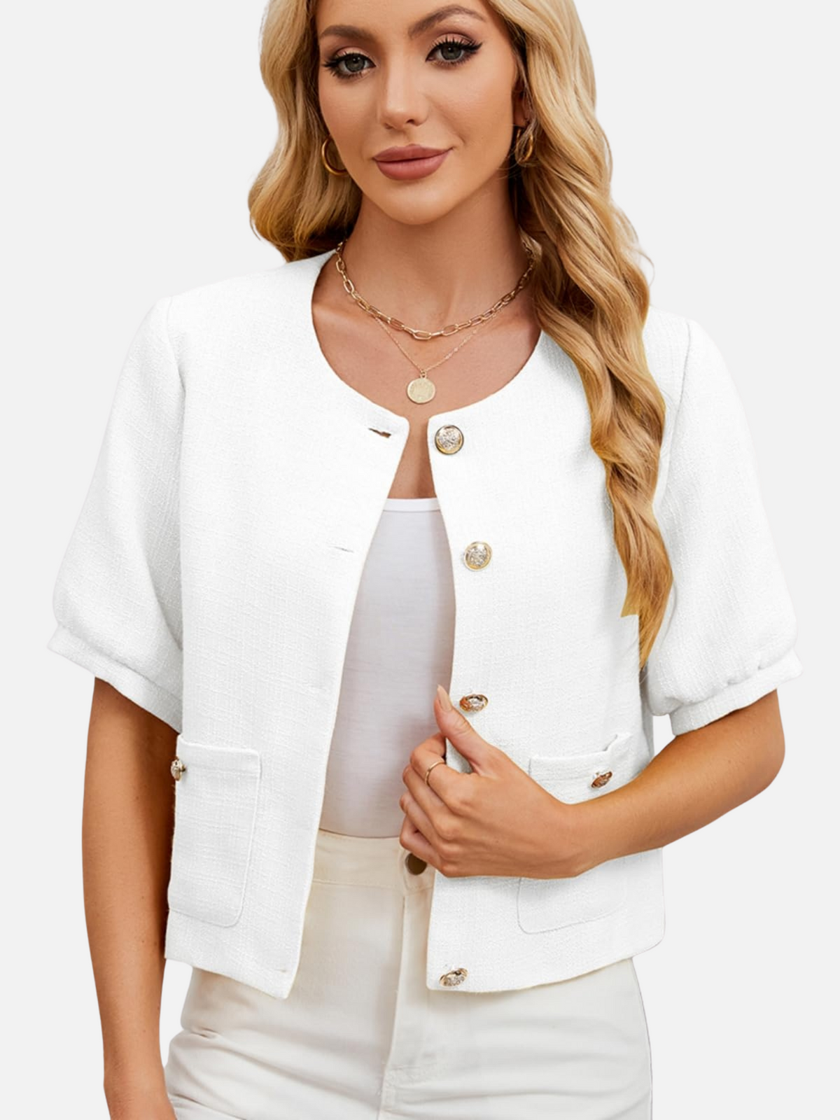 Kurze Tweedjacke für Damen – Ansicht 2