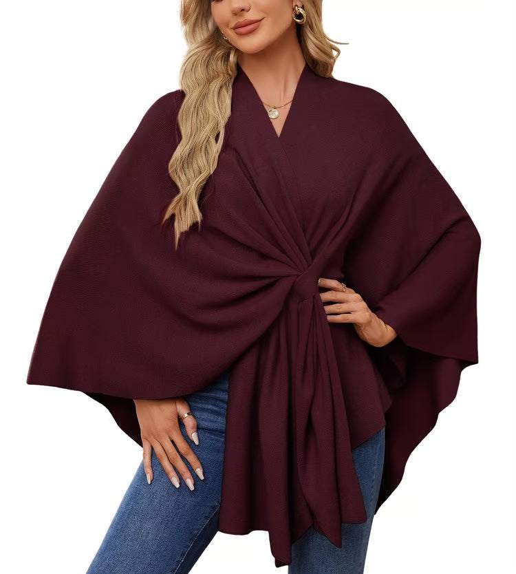 Maegan – Eleganter Poncho-Schal für Damen mit offenem Vorderteil – Ansicht 13