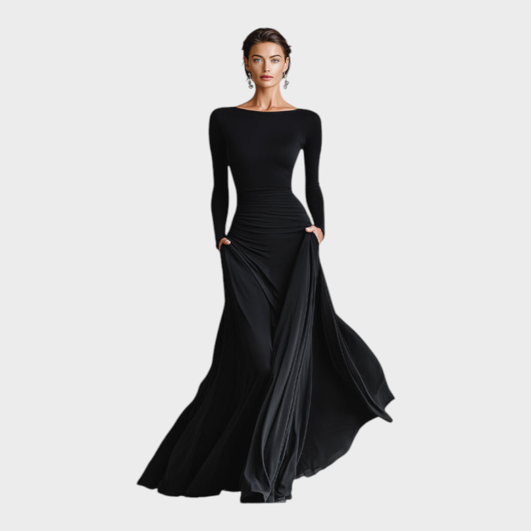 Hestia – Elegantes Maxikleid mit fließenden Falten – Ansicht 2