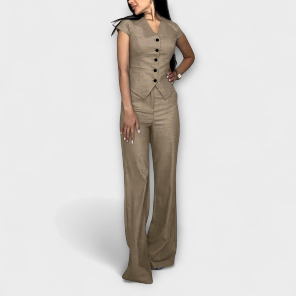 Ivy – Elegantes Set aus V-Ausschnitt und Hose