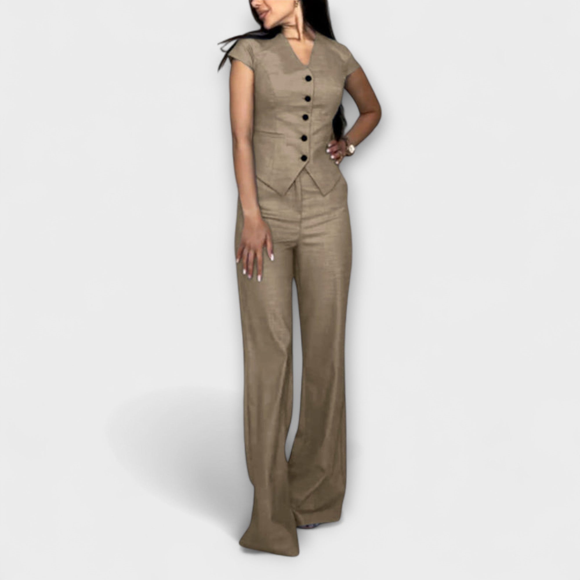 Ivy – Elegantes Set aus V-Ausschnitt und Hose