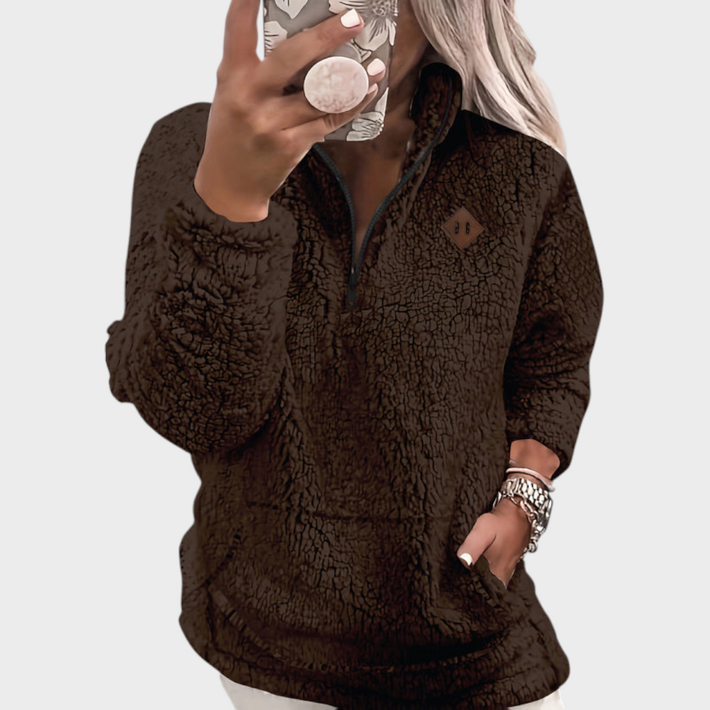 Eloise | Fleecegefüttertes Sweatshirt mit Reißverschluss