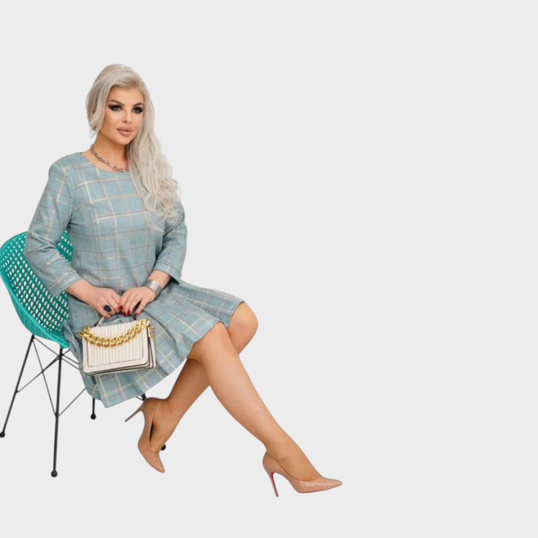 Jennie – Plisseekleid mit Karomuster in A-Linie – Ansicht 4