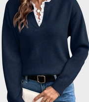 Damen-Pullover Yasmine mit Spitze und offenem Halsausschnitt – Ansicht 13