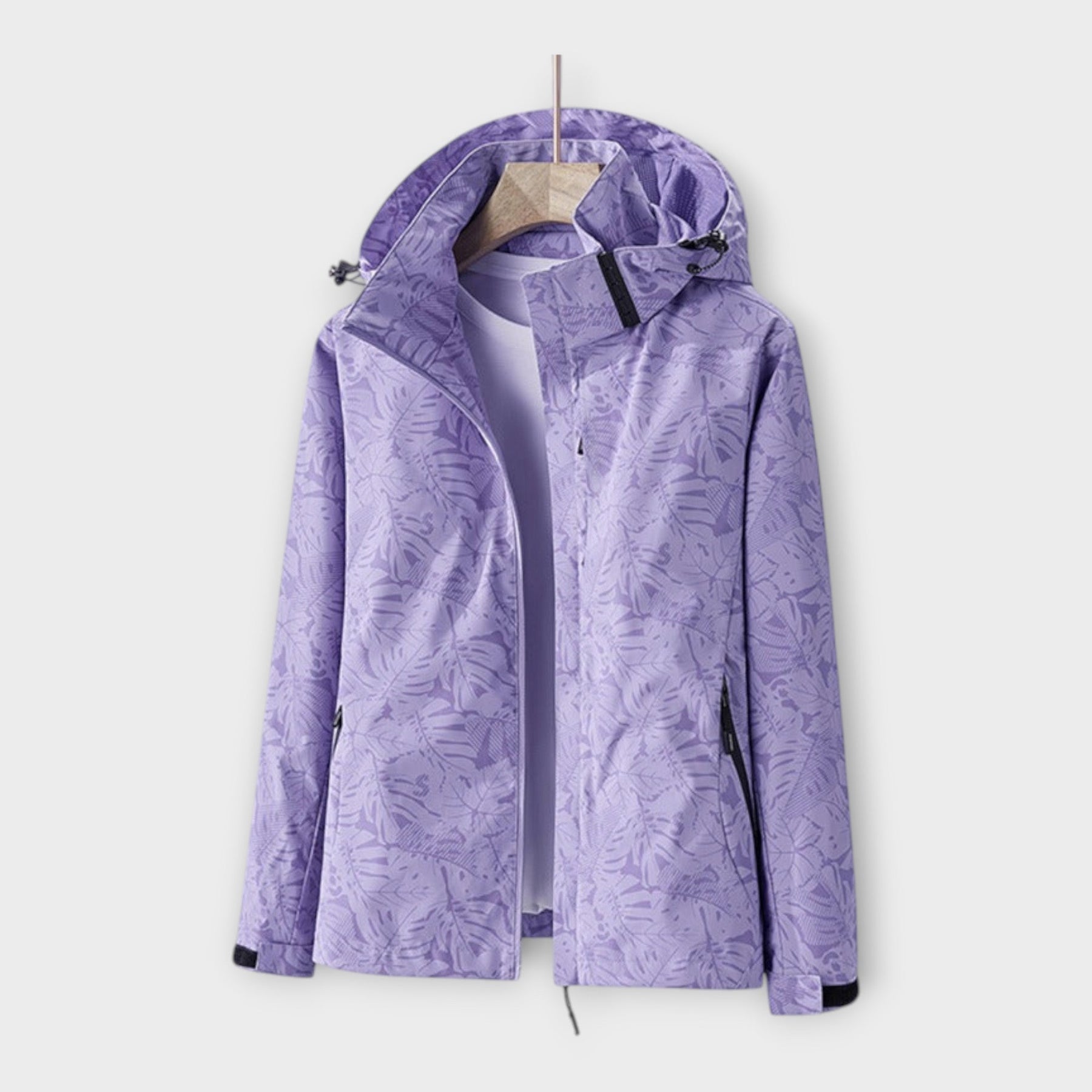 Moderne wasserdichte Damenjacke mit Kapuze