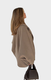 Zimtfarbene Oversize-Jacke für Damen – Ansicht 5