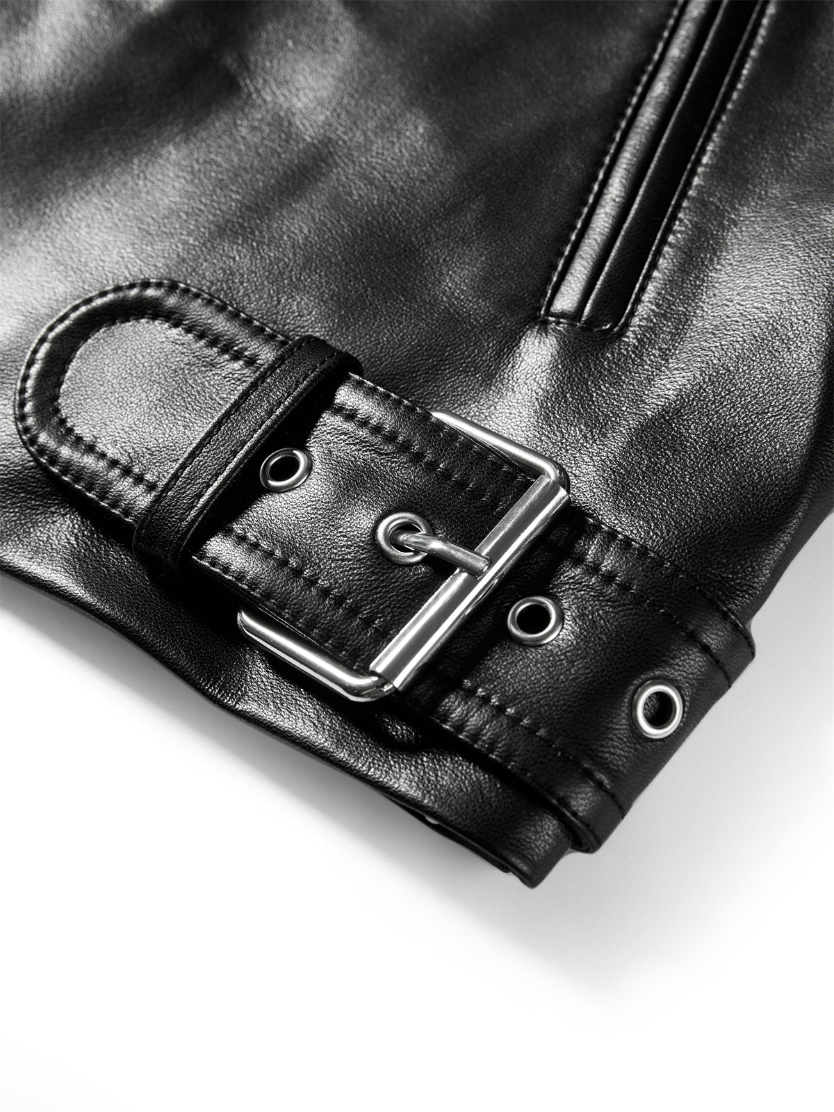 Iris – Kurze schwarze Motorradjacke für Damen aus PU – Ansicht 5