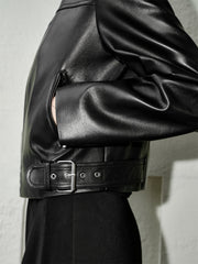Iris – Kurze schwarze Motorradjacke für Damen aus PU – Ansicht 10