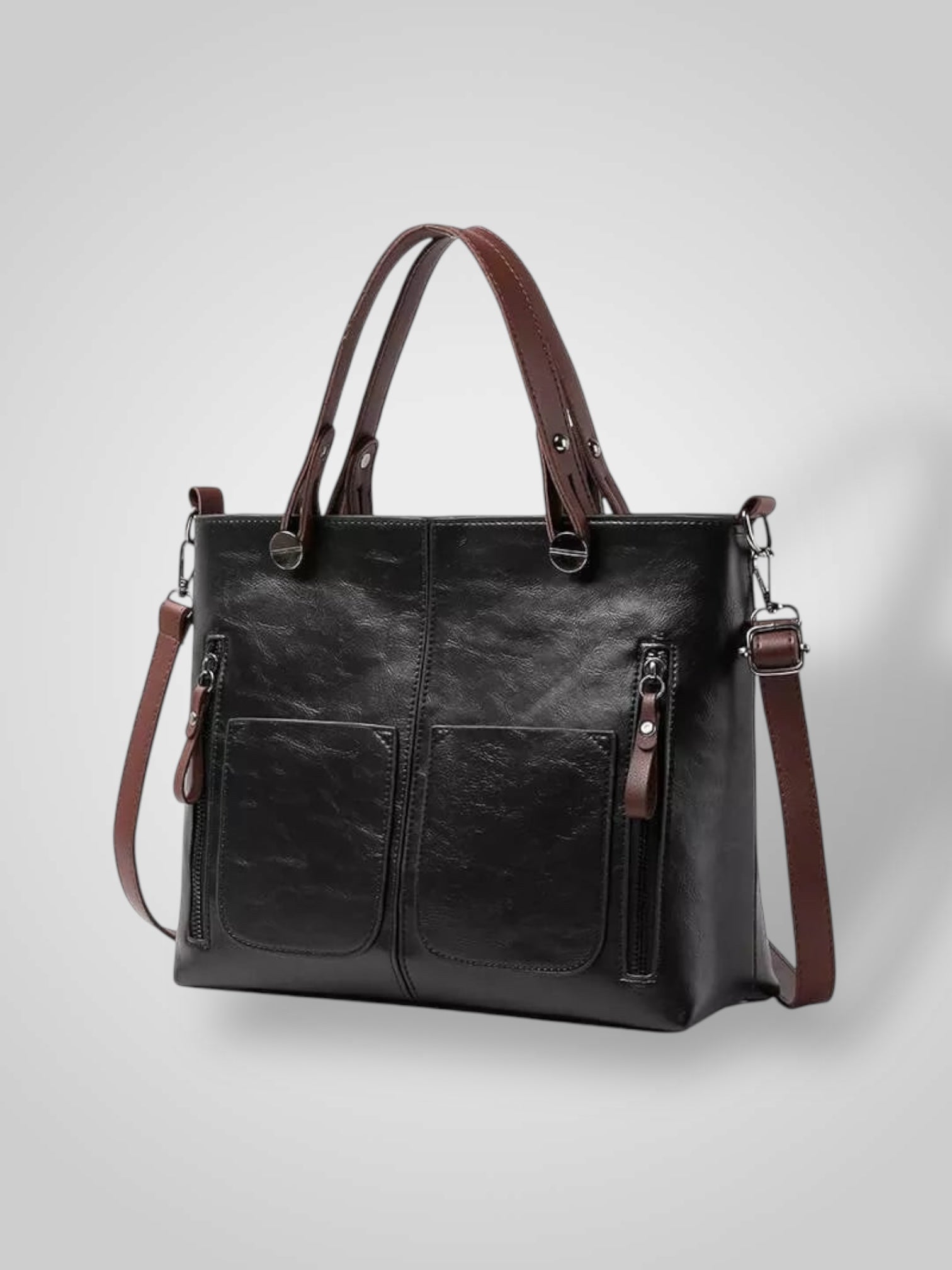 Aria – Lederschultertasche für Damen mit Magnetverschluss – Ansicht 8