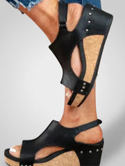 Kora – Orthopädische Ledersandalen für Damen mit Korkabsatz – Ansicht 4