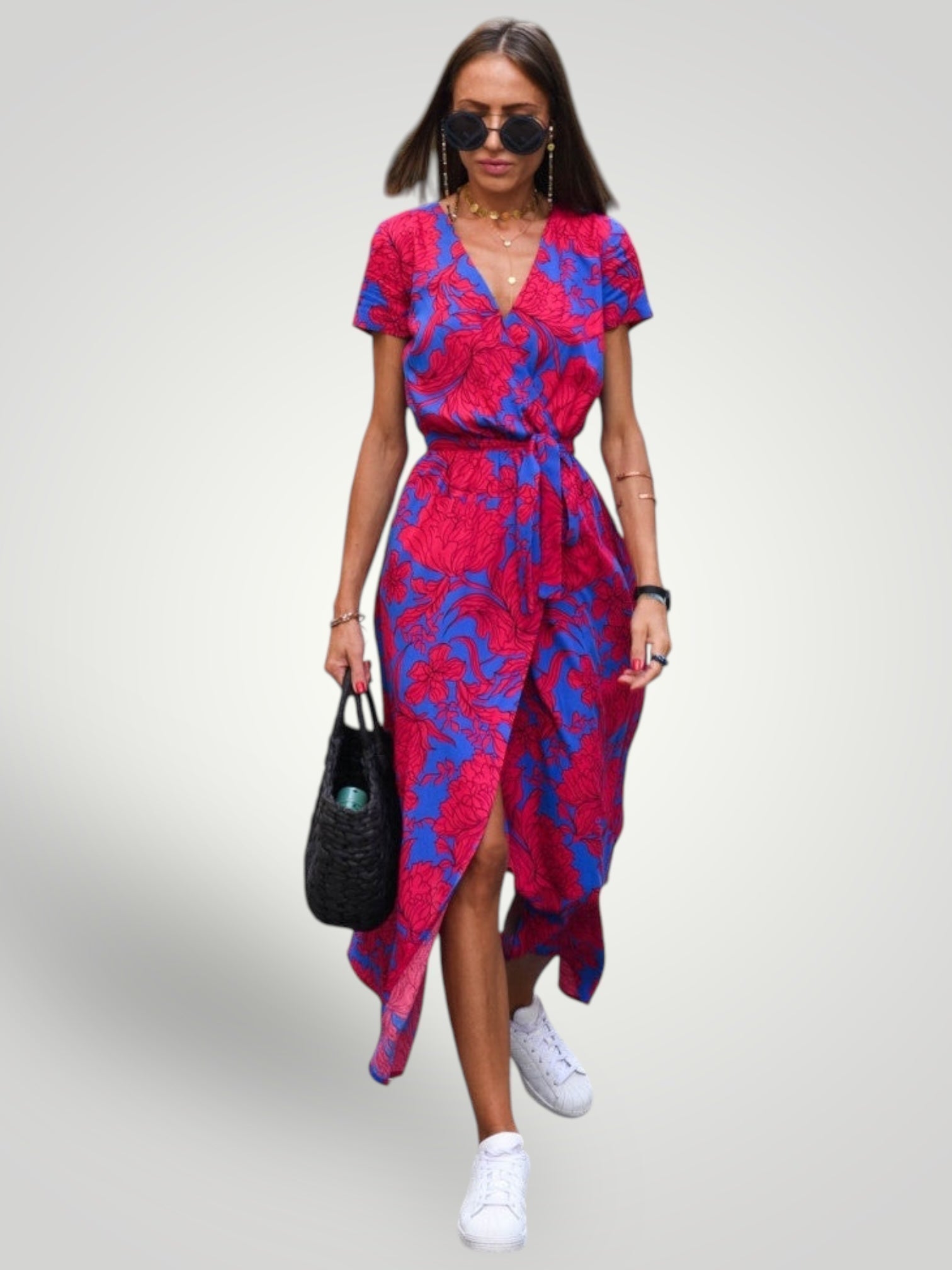 Evi – Florales Wickelkleid für Damen – Ansicht 3