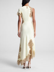 Sori – Maxikleid für Damen aus Satin und Spitze – Ansicht 2