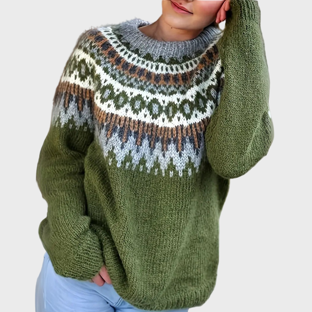 Weicher Strickrollkragenpullover für Damen mit Muster
