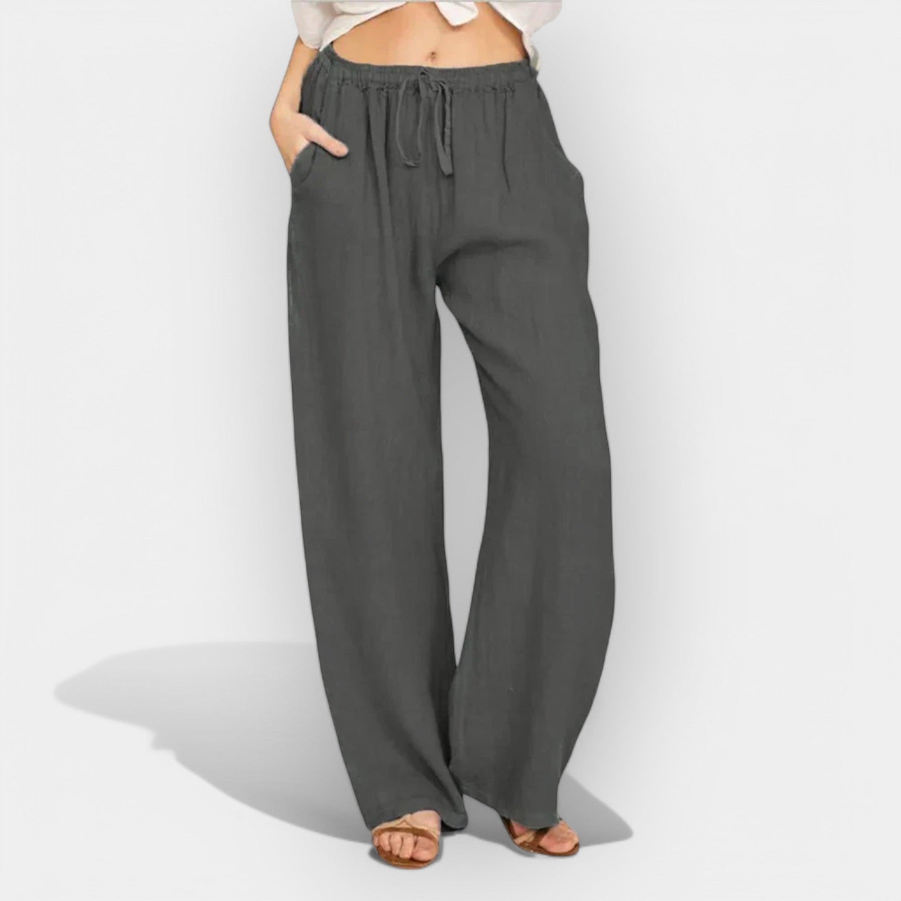 Luftige Leinenhose für Damen im Sommer – Ansicht 3