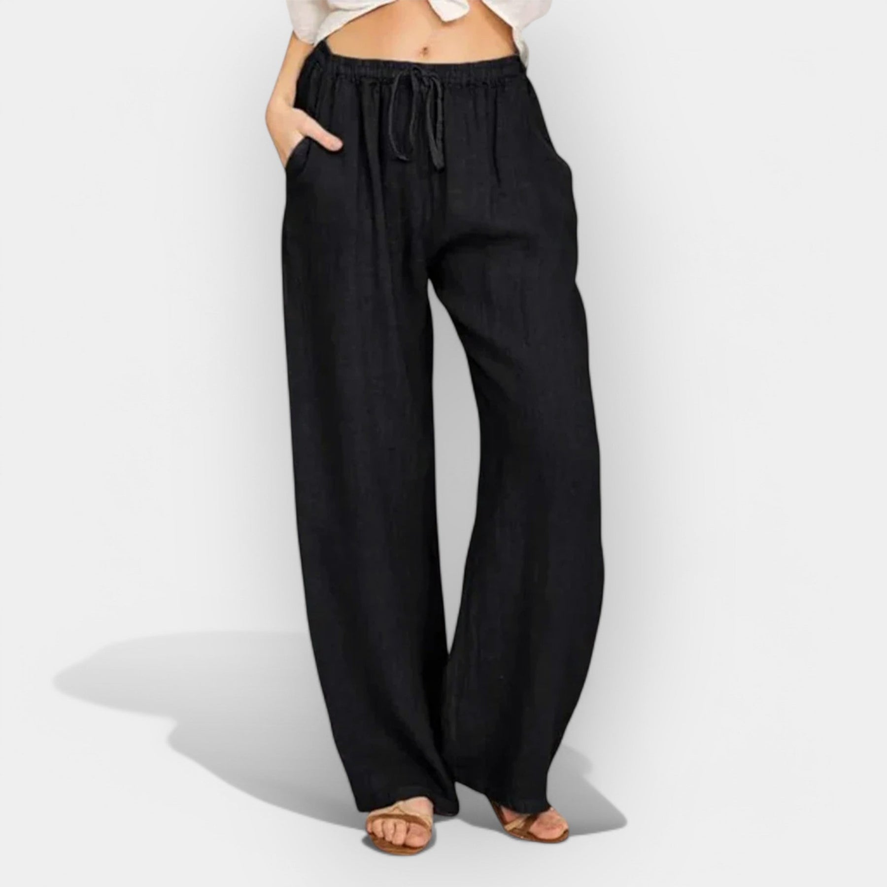 Luftige Leinenhose für Damen im Sommer – Ansicht 2