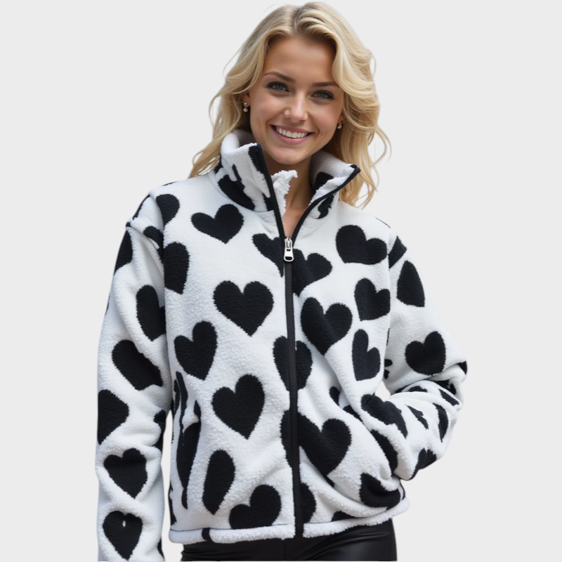 Alveena – Wendbare Damenjacke mit Herzmotiv – Ansicht 4