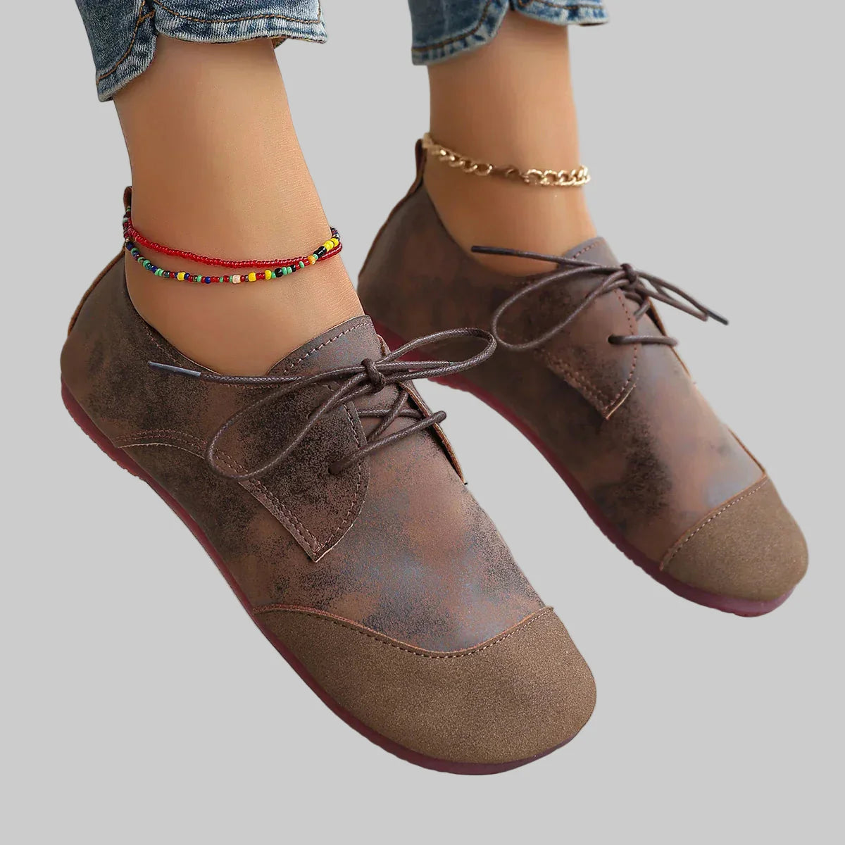 Aria – Wildleder-Ballerinas für Damen mit Schnürung – Ansicht 3