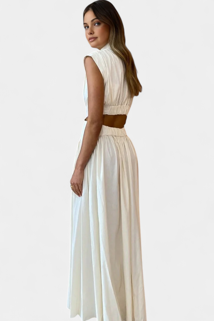 Jocelyn – Kleid-Set für Damen mit hohem Ausschnitt und Seitenschlitz – Ansicht 19