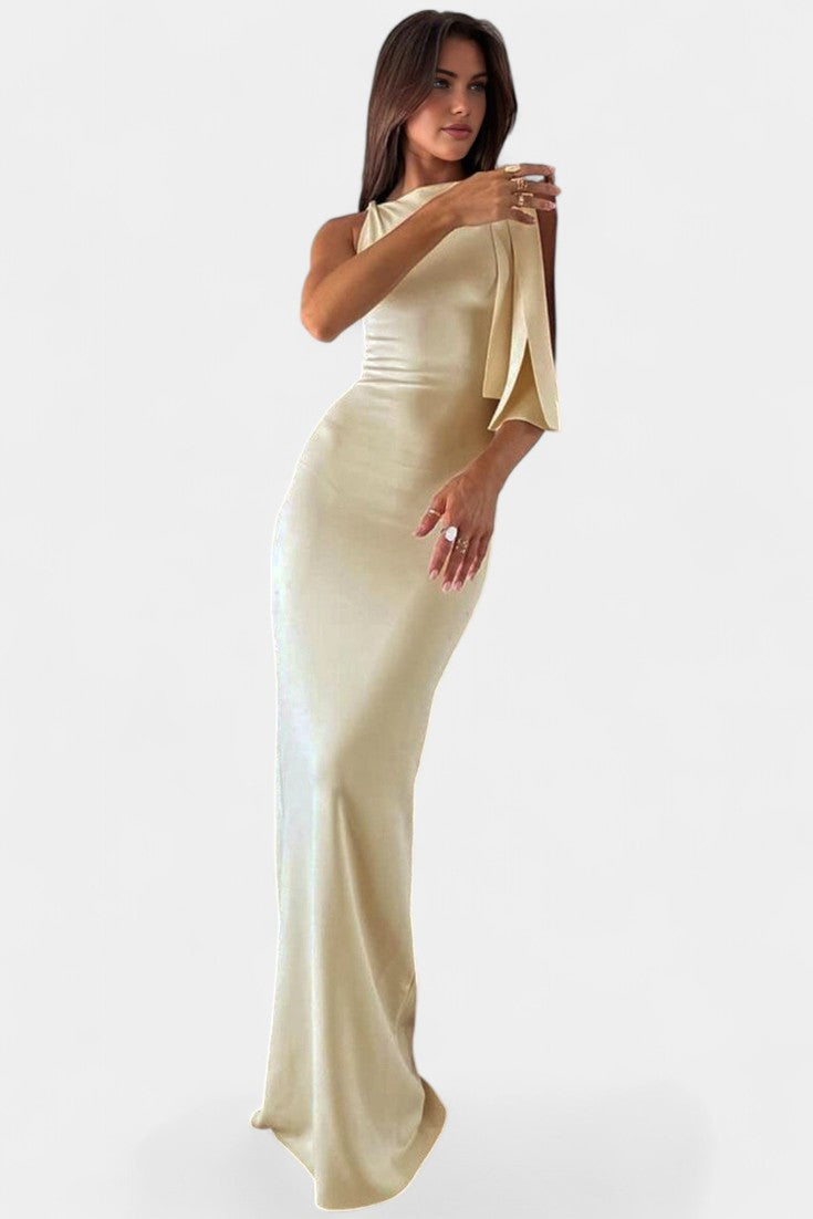Hope Maxi-Kleid mit Drapierung und einer Schulter