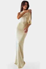 Hope – Drapiertes One-Shoulder-Maxikleid für Damen – Ansicht 2