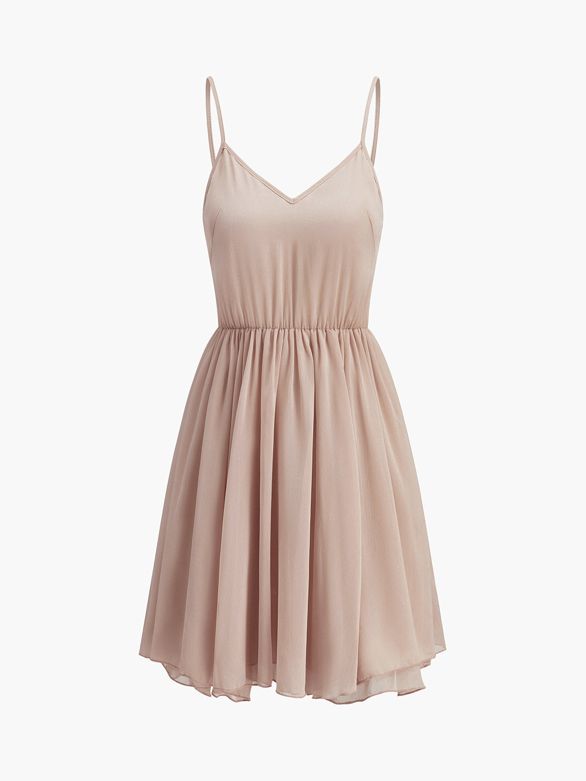 Kim – Halbtransparentes Chiffonkleid mit Rüschen und Umhang