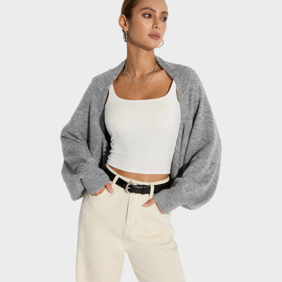 Jazzie – Oversize-Strickjacke aus Wollmischgewebe mit Fledermausärmeln