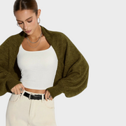 Jazzie – Oversize-Strickjacke aus Wollmischgewebe mit Fledermausärmeln – Ansicht 2