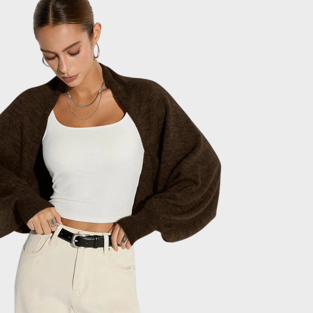 Jazzie – Oversize-Strickjacke aus Wollmischgewebe mit Fledermausärmeln – Ansicht 3