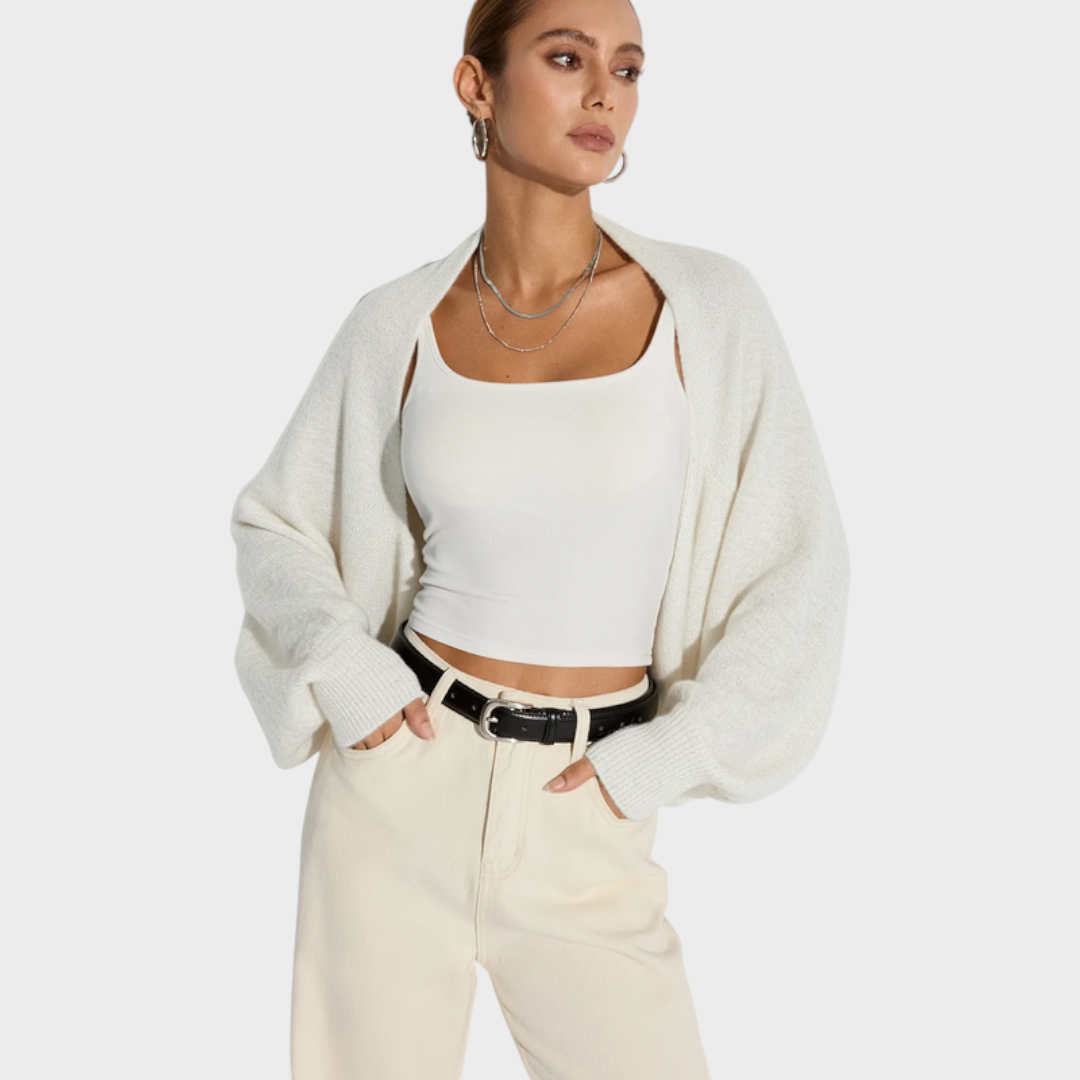Jazzie – Oversize-Strickjacke aus Wollmischgewebe mit Fledermausärmeln – Ansicht 7