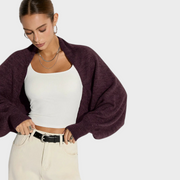 Jazzie – Oversize-Strickjacke aus Wollmischgewebe mit Fledermausärmeln – Ansicht 10