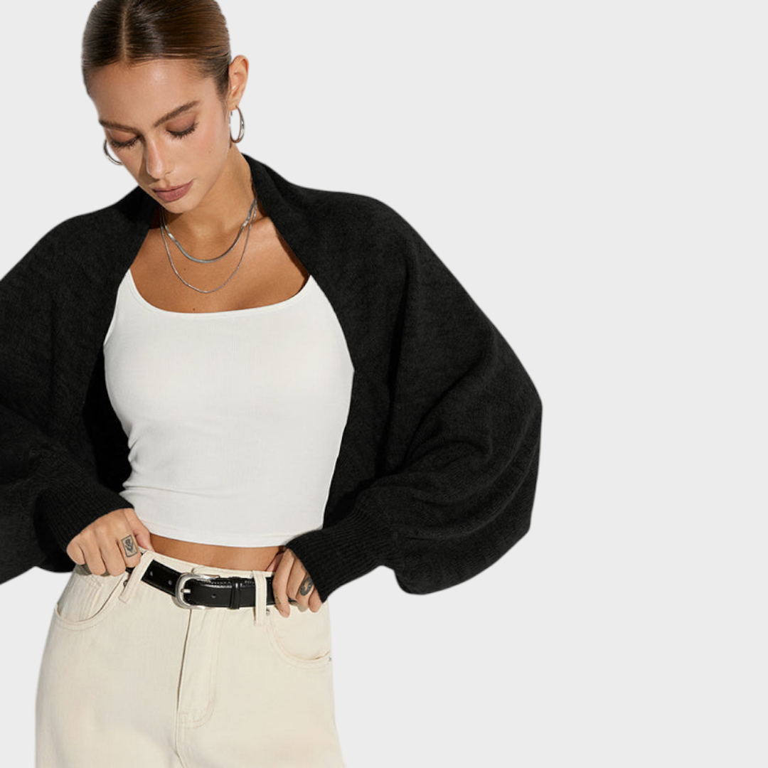 Jazzie – Oversize-Strickjacke aus Wollmischgewebe mit Fledermausärmeln – Ansicht 8