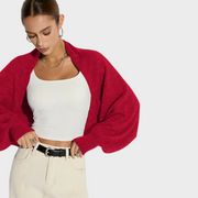 Jazzie – Oversize-Strickjacke aus Wollmischgewebe mit Fledermausärmeln – Ansicht 9