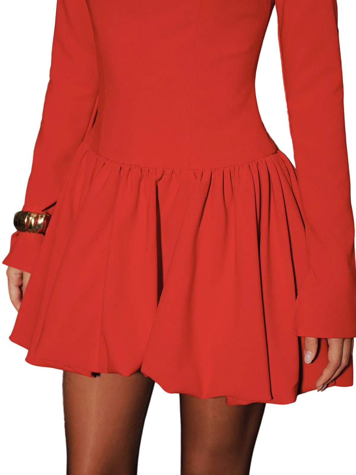 Millie – Figurbetontes Minikleid mit hohem Kragen in A-Linie