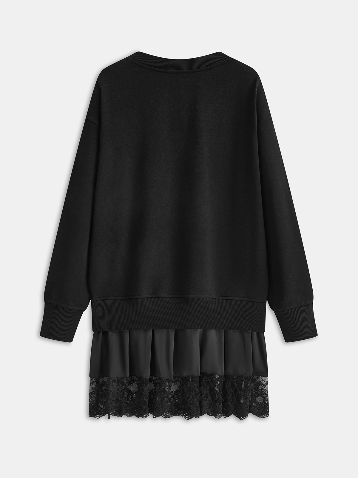 Katie – Sweatshirtkleid mit Falten und Spitzensaum
