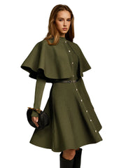 Coleen – Midikleid mit Knöpfen und Cape-Detail