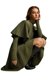 Coleen – Midikleid mit Knöpfen und Cape-Detail