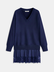 Katie – Sweatshirtkleid mit Falten und Spitzensaum