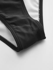 Zweifarbiger One-Shoulder-Badeanzug für Damen – Ansicht 3